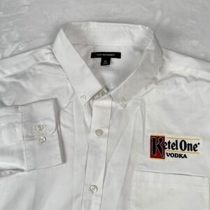 Port Authority Ketel One Vodka Embroidered White Button Down Shirt Mens XL Logo
